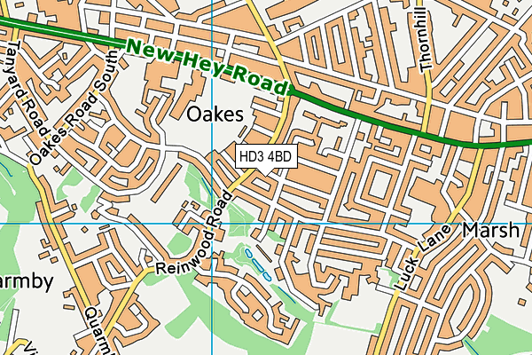 HD3 4BD map - OS VectorMap District (Ordnance Survey)