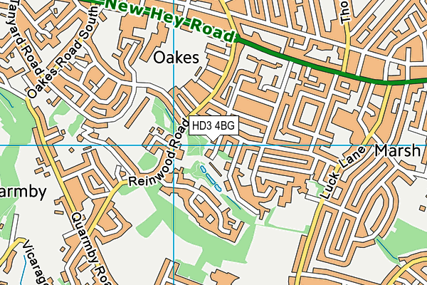 HD3 4BG map - OS VectorMap District (Ordnance Survey)