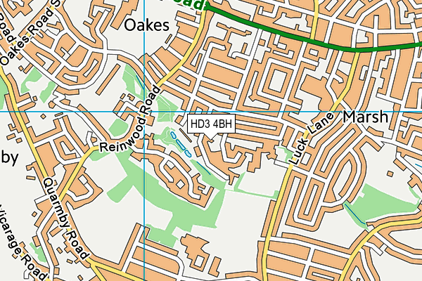 HD3 4BH map - OS VectorMap District (Ordnance Survey)