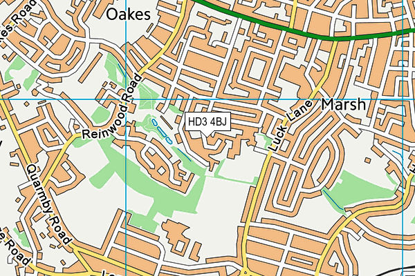 HD3 4BJ map - OS VectorMap District (Ordnance Survey)