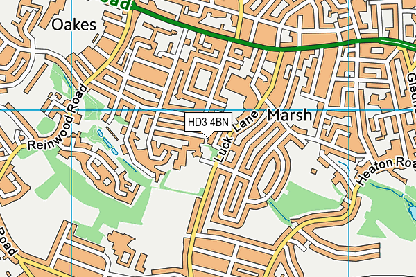 HD3 4BN map - OS VectorMap District (Ordnance Survey)