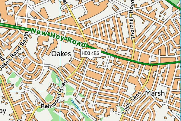 HD3 4BS map - OS VectorMap District (Ordnance Survey)