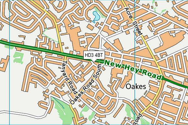 HD3 4BT map - OS VectorMap District (Ordnance Survey)