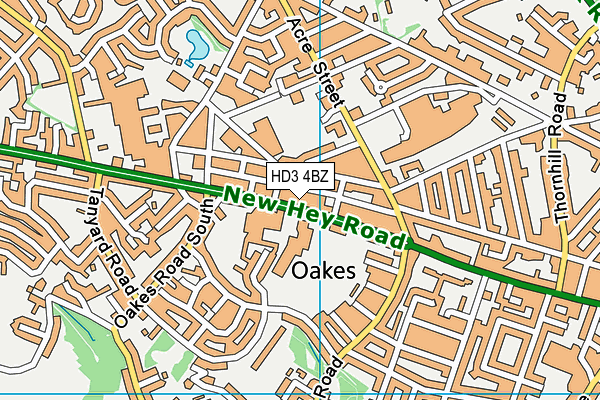 HD3 4BZ map - OS VectorMap District (Ordnance Survey)