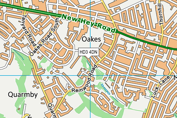 HD3 4DN map - OS VectorMap District (Ordnance Survey)