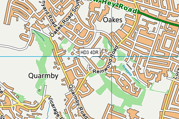 HD3 4DR map - OS VectorMap District (Ordnance Survey)