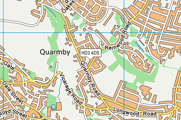 HD3 4DS map - OS VectorMap District (Ordnance Survey)