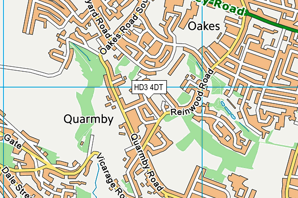 HD3 4DT map - OS VectorMap District (Ordnance Survey)