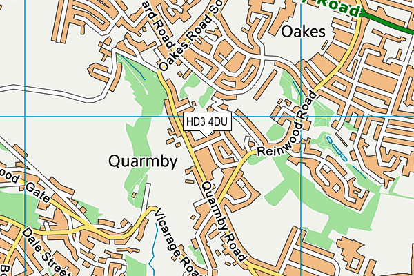 HD3 4DU map - OS VectorMap District (Ordnance Survey)