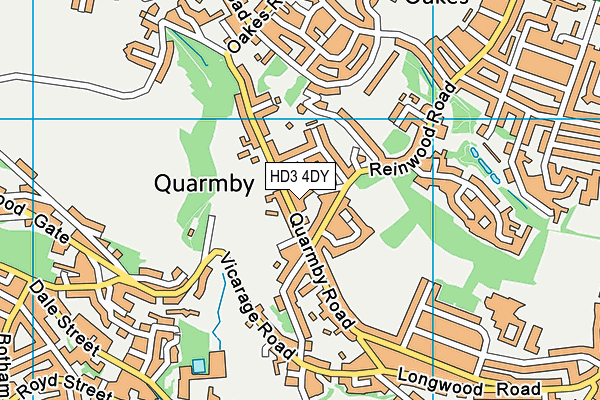 HD3 4DY map - OS VectorMap District (Ordnance Survey)