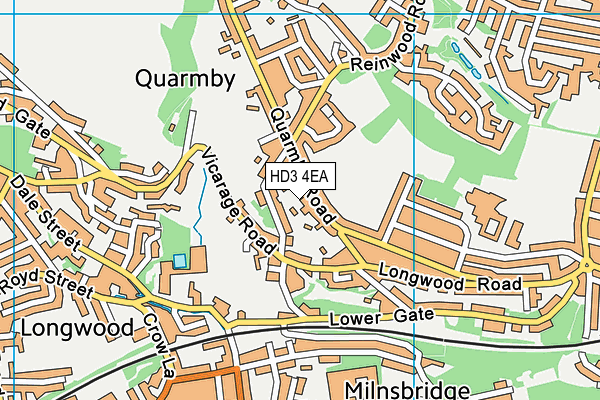 HD3 4EA map - OS VectorMap District (Ordnance Survey)