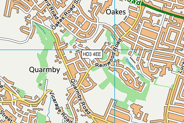 HD3 4EE map - OS VectorMap District (Ordnance Survey)