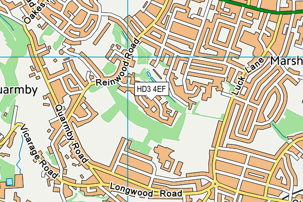 HD3 4EF map - OS VectorMap District (Ordnance Survey)