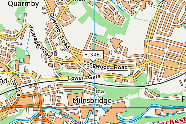 HD3 4EJ map - OS VectorMap District (Ordnance Survey)