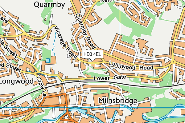 HD3 4EL map - OS VectorMap District (Ordnance Survey)
