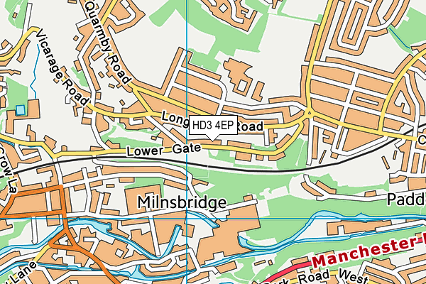 HD3 4EP map - OS VectorMap District (Ordnance Survey)