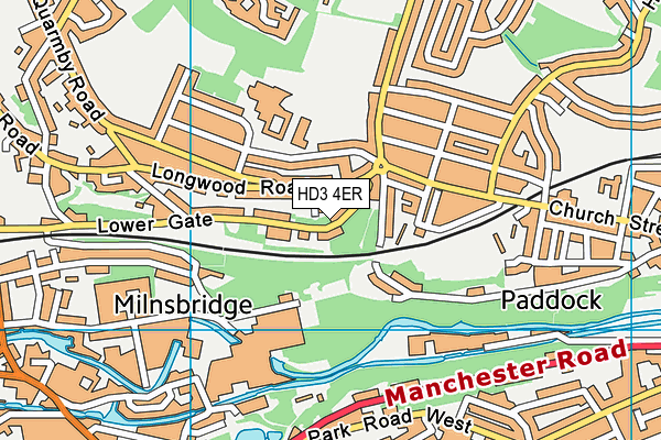 HD3 4ER map - OS VectorMap District (Ordnance Survey)