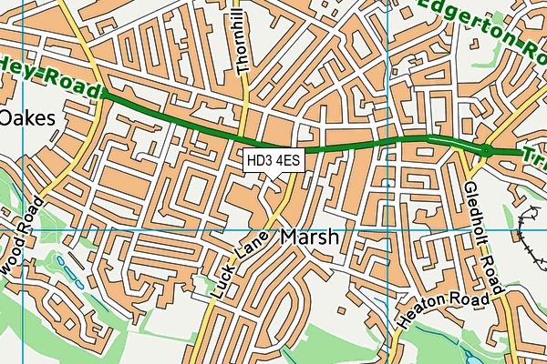 HD3 4ES map - OS VectorMap District (Ordnance Survey)
