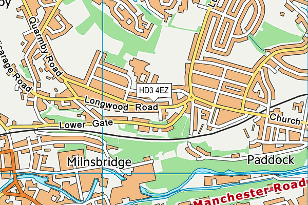 HD3 4EZ map - OS VectorMap District (Ordnance Survey)