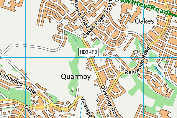 HD3 4FB map - OS VectorMap District (Ordnance Survey)