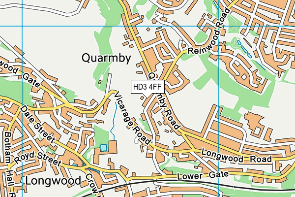 HD3 4FF map - OS VectorMap District (Ordnance Survey)