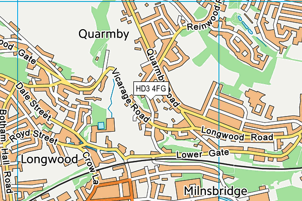 HD3 4FG map - OS VectorMap District (Ordnance Survey)