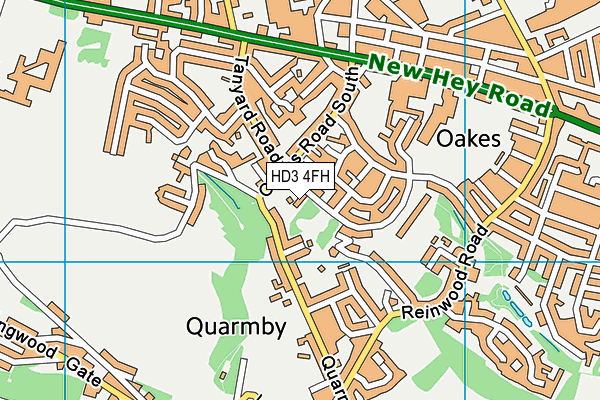 HD3 4FH map - OS VectorMap District (Ordnance Survey)