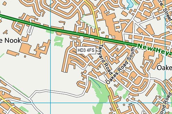 HD3 4FS map - OS VectorMap District (Ordnance Survey)