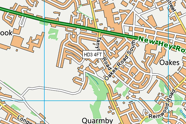 HD3 4FT map - OS VectorMap District (Ordnance Survey)