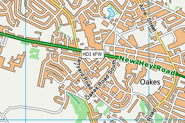 HD3 4FW map - OS VectorMap District (Ordnance Survey)