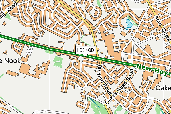 HD3 4GD map - OS VectorMap District (Ordnance Survey)