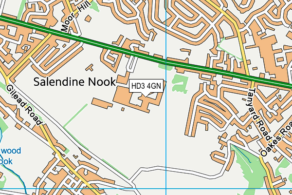Salendine Nook High School Academy map (HD3 4GN) - OS VectorMap District (Ordnance Survey)
