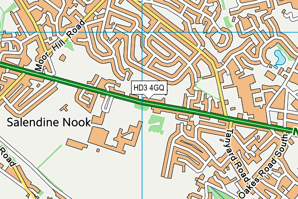 HD3 4GQ map - OS VectorMap District (Ordnance Survey)