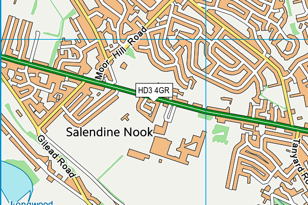 HD3 4GR map - OS VectorMap District (Ordnance Survey)