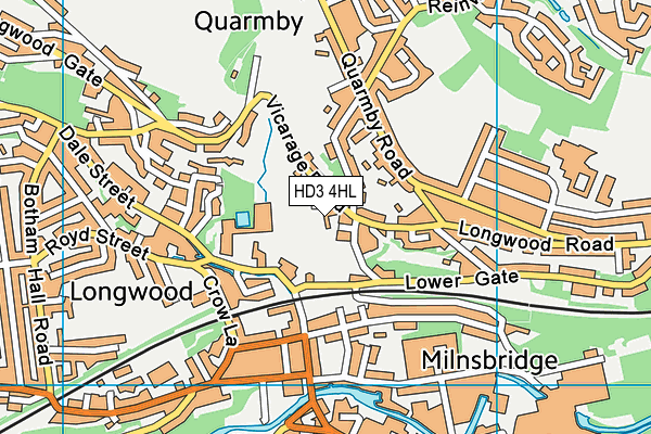 HD3 4HL map - OS VectorMap District (Ordnance Survey)