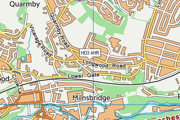 HD3 4HR map - OS VectorMap District (Ordnance Survey)