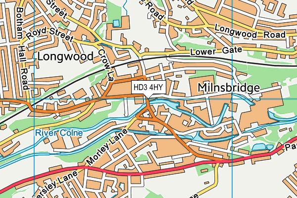 HD3 4HY map - OS VectorMap District (Ordnance Survey)