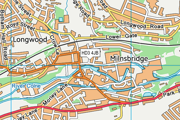 HD3 4JB map - OS VectorMap District (Ordnance Survey)