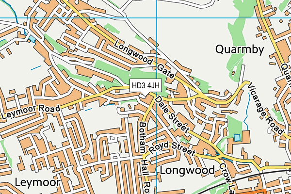 HD3 4JH map - OS VectorMap District (Ordnance Survey)