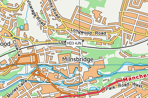 HD3 4JN map - OS VectorMap District (Ordnance Survey)