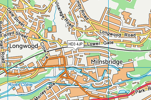 HD3 4JP map - OS VectorMap District (Ordnance Survey)