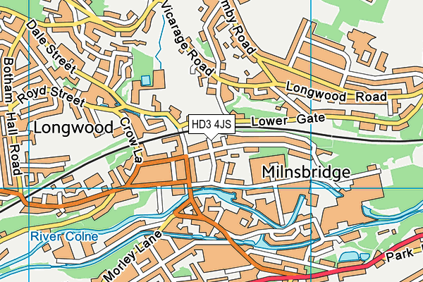 HD3 4JS map - OS VectorMap District (Ordnance Survey)