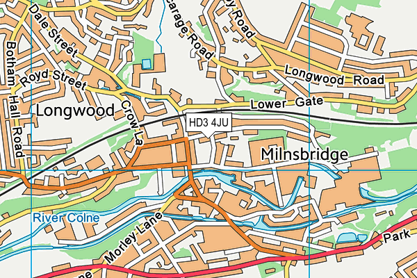 HD3 4JU map - OS VectorMap District (Ordnance Survey)