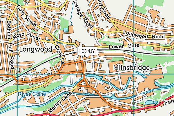 HD3 4JY map - OS VectorMap District (Ordnance Survey)