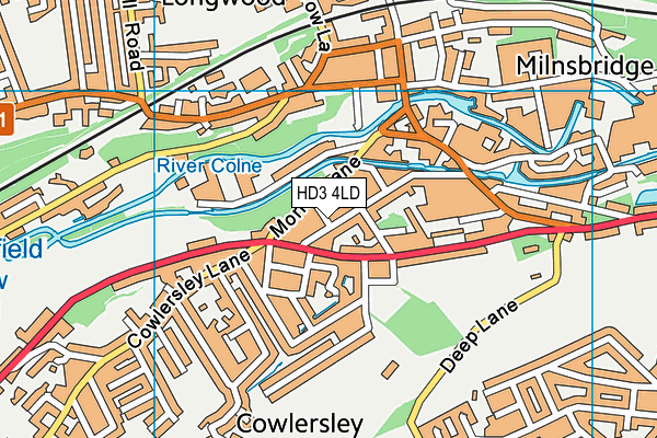 HD3 4LD map - OS VectorMap District (Ordnance Survey)