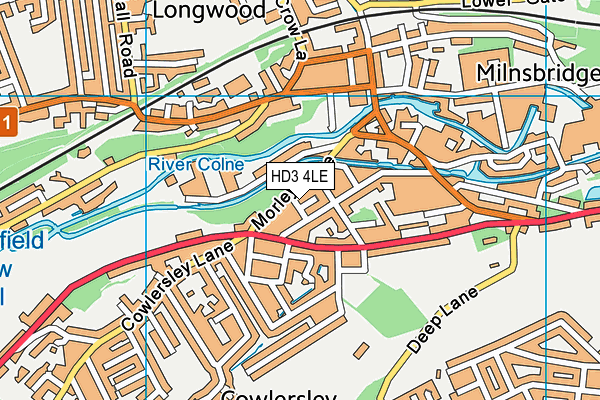 HD3 4LE map - OS VectorMap District (Ordnance Survey)