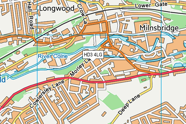 HD3 4LG map - OS VectorMap District (Ordnance Survey)