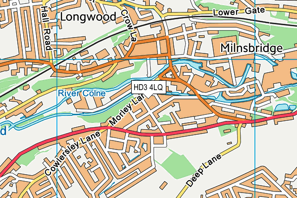 HD3 4LQ map - OS VectorMap District (Ordnance Survey)