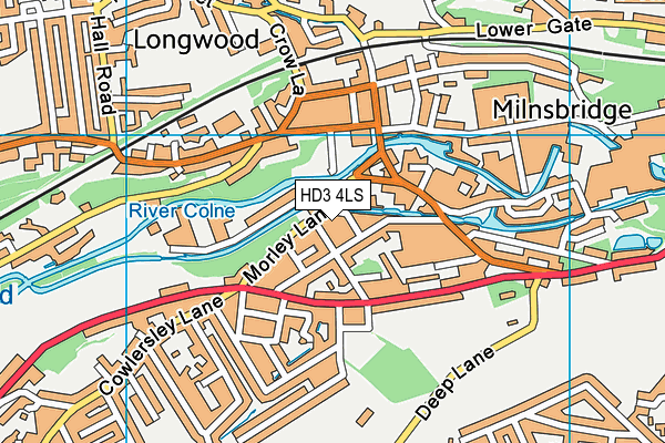 HD3 4LS map - OS VectorMap District (Ordnance Survey)