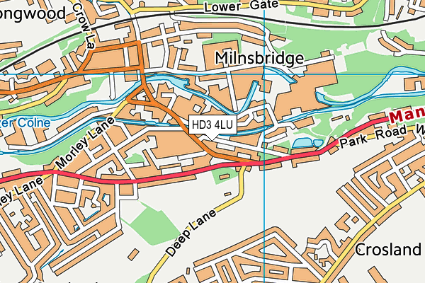 HD3 4LU map - OS VectorMap District (Ordnance Survey)